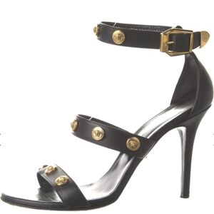 Versace Medusa Insignia Black High Heel Sandals